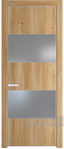 Дверь со стеклом ProfilDoors 22NA Lacobel Серебряный лак с профилем Серебро (Дуб Карамель)