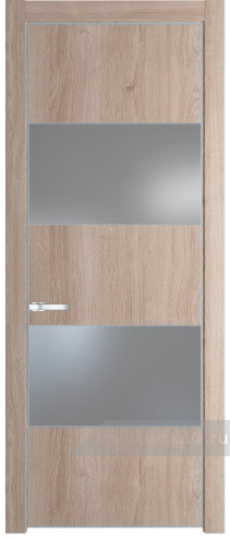 Дверь со стеклом ProfilDoors 22NA Lacobel Серебряный лак с профилем Серебро (Дуб Сонома)
