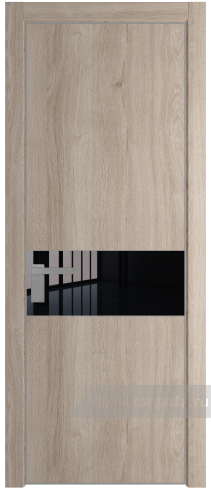 Дверь со стеклом ProfilDoors 17NA Lacobel Черный лак с профилем Серебро (Дуб Сонома)
