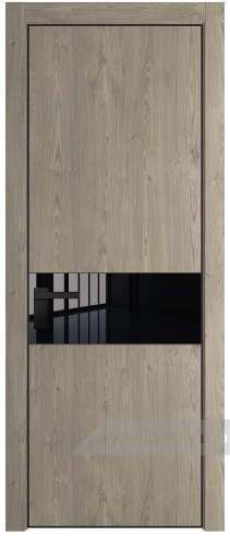Дверь со стеклом ProfilDoors 17NA Lacobel Черный лак с профилем Черный матовый RAL9005 (Каштан темный)