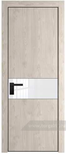 Дверь со стеклом ProfilDoors 17NA Лак классик с профилем Черный матовый RAL9005 (Дуб Сонома)