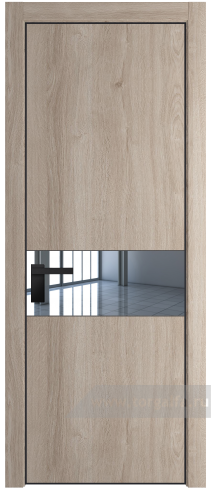 Дверь со стеклом ProfilDoors 17NE Зеркало с кромкой Черный матовый RAL9005 (Дуб Сонома)