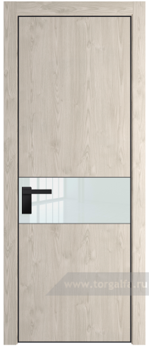 Дверь со стеклом ProfilDoors 17NE Lacobel Белый лак с кромкой Черный матовый RAL9005 (Каштан светлый)