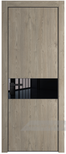Дверь со стеклом ProfilDoors 17NE Lacobel Черный лак с кромкой Черный матовый RAL9005 (Каштан темный)