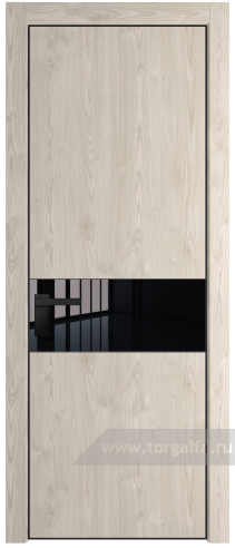 Дверь со стеклом ProfilDoors 17NE Lacobel Черный лак с кромкой Черный матовый RAL9005 (Каштан светлый)
