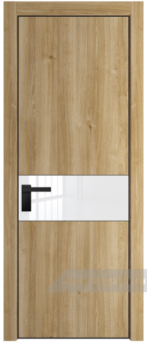 Дверь со стеклом ProfilDoors 17NE Лак классик с кромкой Черный матовый RAL9005 (Дуб Карамель)
