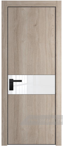 Дверь со стеклом ProfilDoors 17NE Лак классик с кромкой Черный матовый RAL9005 (Дуб Сонома)