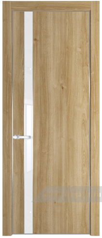 Дверь со стеклом ProfilDoors 18NE Лак классик с кромкой Серебро (Дуб Карамель)