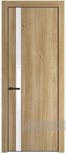 Дверь со стеклом ProfilDoors 18NE Лак классик с кромкой Черный матовый RAL9005 (Дуб Карамель)