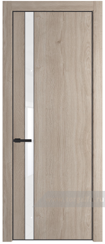 Дверь со стеклом ProfilDoors 18NE Лак классик с кромкой Черный матовый RAL9005 (Дуб Сонома)