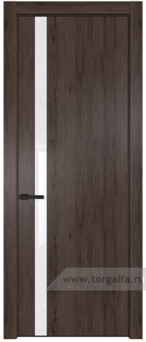 Дверь со стеклом ProfilDoors 18NE Лак классик с кромкой Черный матовый RAL9005 (Дуб Тобакко)