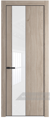 Дверь со стеклом ProfilDoors 19NE Лак классик с кромкой Черный матовый RAL9005 (Дуб Сонома)