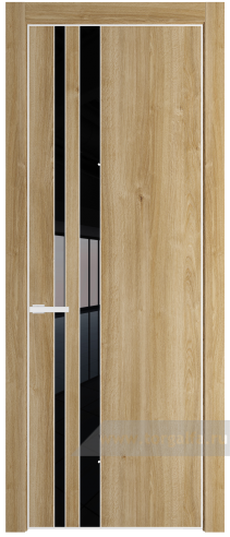 Дверь со стеклом ProfilDoors 20NE Lacobel Черный лак с кромкой Белый матовый RAL9003 (Дуб Карамель)