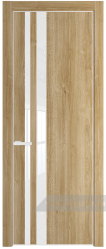 Дверь со стеклом ProfilDoors 20NE Лак классик с кромкой Белый матовый RAL9003 (Дуб Карамель)