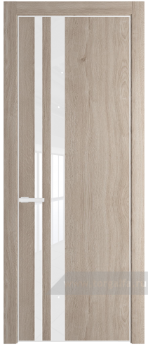 Дверь со стеклом ProfilDoors 20NE Лак классик с кромкой Белый матовый RAL9003 (Дуб Сонома)