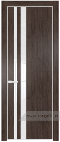 Дверь со стеклом ProfilDoors 20NE Лак классик с кромкой Белый матовый RAL9003 (Дуб Тобакко)