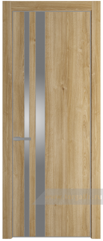 Дверь со стеклом ProfilDoors 20NE Lacobel Серебряный лак с кромкой Серебро (Дуб Карамель)