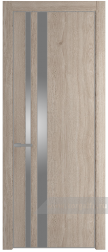 Дверь со стеклом ProfilDoors 20NE Lacobel Серебряный лак с кромкой Серебро (Дуб Сонома)