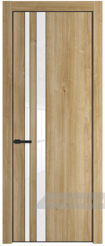 Дверь со стеклом ProfilDoors 20NE Лак классик с кромкой Черный матовый RAL9005 (Дуб Карамель)