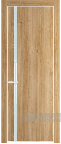 Дверь со стеклом ProfilDoors 21NE Lacobel Белый лак с кромкой Белый матовый RAL9003 (Дуб Карамель)