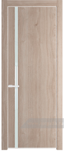 Дверь со стеклом ProfilDoors 21NE Lacobel Белый лак с кромкой Белый матовый RAL9003 (Дуб Сонома)