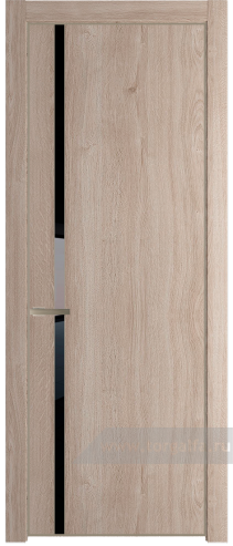 Дверь со стеклом ProfilDoors 21NE Lacobel Черный лак с кромкой Никель матовый (Дуб Сонома)