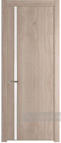 Дверь со стеклом ProfilDoors 21NE Лак классик с кромкой Никель матовый (Дуб Сонома)