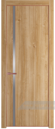 Дверь со стеклом ProfilDoors 21NE Lacobel Серебряный лак с кромкой Бронза (Дуб Карамель)