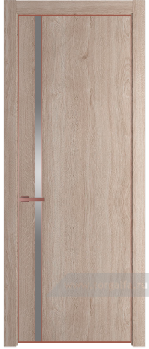 Дверь со стеклом ProfilDoors 21NE Lacobel Серебряный лак с кромкой Бронза (Дуб Сонома)