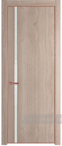 Дверь со стеклом ProfilDoors 21NE Lacobel Белый лак с кромкой Бронза (Дуб Сонома)