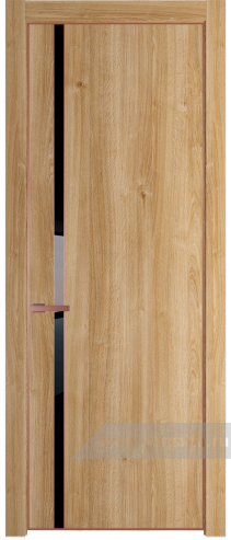 Дверь со стеклом ProfilDoors 21NE Lacobel Черный лак с кромкой Бронза (Дуб Карамель)