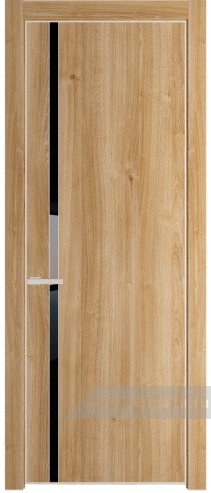 Дверь со стеклом ProfilDoors 21NE Lacobel Черный лак с кромкой Вайт (Дуб Карамель)