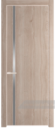Дверь со стеклом ProfilDoors 21NE Lacobel Серебряный лак с кромкой Крем Вайт (Дуб Сонома)