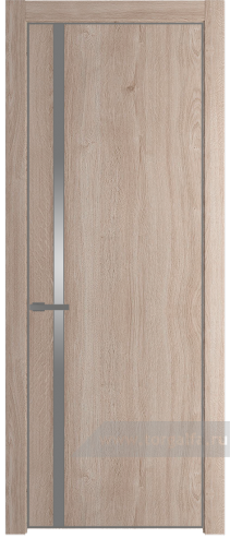 Дверь со стеклом ProfilDoors 21NE Lacobel Серебряный лак с кромкой Смоки (Дуб Сонома)