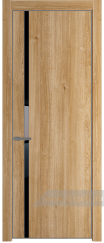 Дверь со стеклом ProfilDoors 21NE Lacobel Черный лак с кромкой Смоки (Дуб Карамель)
