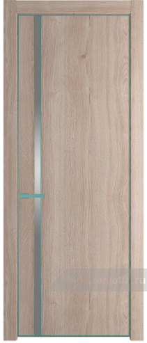 Дверь со стеклом ProfilDoors 21NE Lacobel Серебряный лак с кромкой Мята (Дуб Сонома)