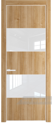 Дверь со стеклом ProfilDoors 22NE Лак классик с кромкой Белый матовый RAL9003 (Дуб Карамель)
