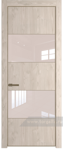Дверь со стеклом ProfilDoors 22NE Lacobel Перламутровый лак с кромкой Шампань (Каштан светлый)