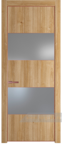 Дверь со стеклом ProfilDoors 22NE Lacobel Серебряный лак с кромкой Бронза (Дуб Карамель)