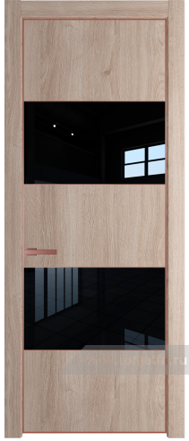 Дверь со стеклом ProfilDoors 22NE Lacobel Черный лак с кромкой Бронза (Дуб Сонома)