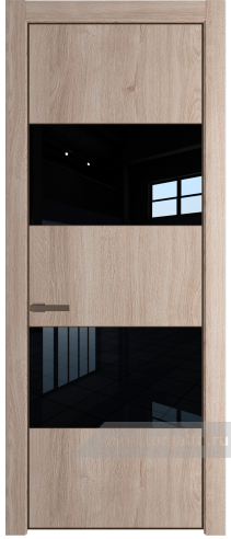 Дверь со стеклом ProfilDoors 22NE Lacobel Черный лак с кромкой Деорэ (Дуб Сонома)