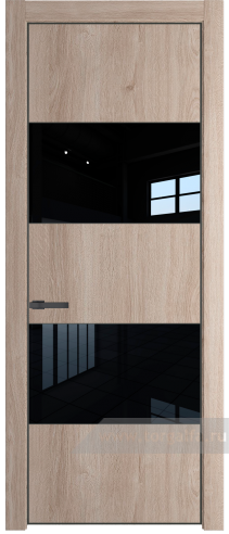 Дверь со стеклом ProfilDoors 22NE Lacobel Черный лак с кромкой Серая ночь (Дуб Сонома)
