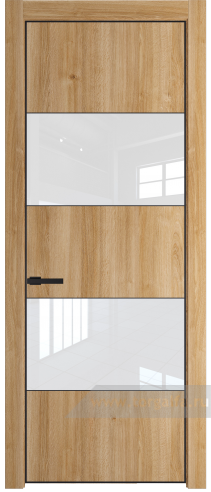 Дверь со стеклом ProfilDoors 22NE Лак классик с кромкой Черный матовый RAL9005 (Дуб Карамель)