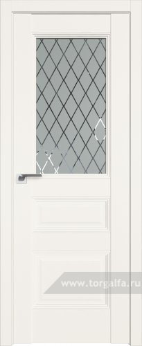 Дверь со стеклом ProfilDoors 67U Ромб (ДаркВайт)