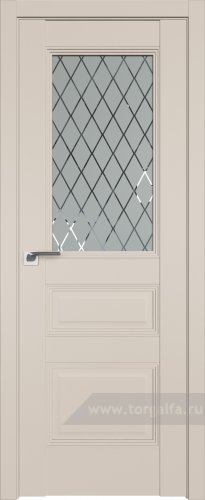 Дверь со стеклом ProfilDoors 67U Ромб (Санд)