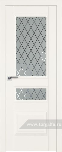 Дверь со стеклом ProfilDoors 68U Ромб (ДаркВайт)