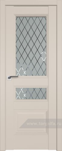 Дверь со стеклом ProfilDoors 68U Ромб (Санд)