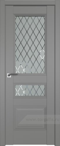 Дверь со стеклом ProfilDoors 68U Ромб (Грей)