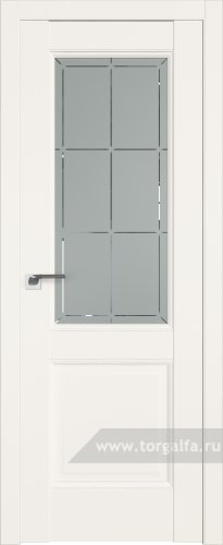 Дверь со стеклом ProfilDoors 90U Гравировка 1 (ДаркВайт)