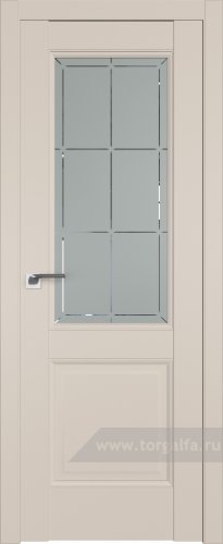 Дверь со стеклом ProfilDoors 90U Гравировка 1 (Санд)